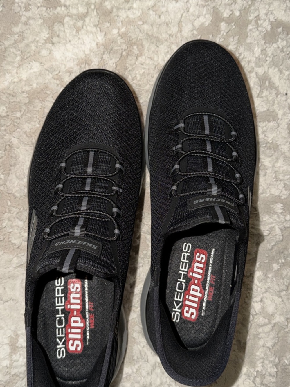 Skechers Black Slip-Ins Lightweight Knit Sneakers